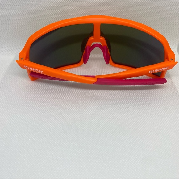 Dunkin’ Shield Sport Sunglasses Orange Pink Mirrored Lens - Picture 6 of 7